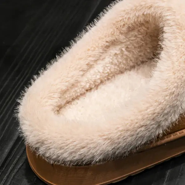 Women’s Winter Slippers Non-Slip Indoor House Shoes Plush Fleece Lined Warm Cotton Slippers with Soft Sole for Home