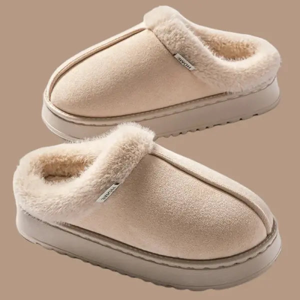 Women’s Winter Slippers Non-Slip Indoor House Shoes Plush Fleece Lined Warm Cotton Slippers with Soft Sole for Home