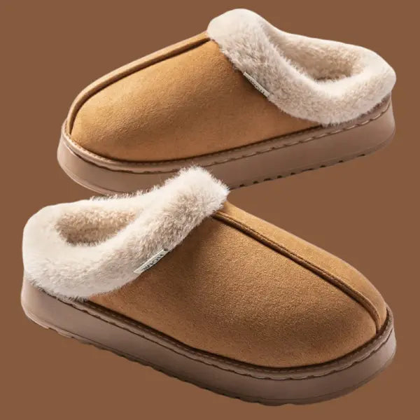 Women’s Winter Slippers Non-Slip Indoor House Shoes Plush Fleece Lined Warm Cotton Slippers with Soft Sole for Home