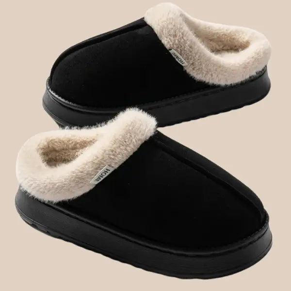 Women’s Winter Slippers Non-Slip Indoor House Shoes Plush Fleece Lined Warm Cotton Slippers with Soft Sole for Home
