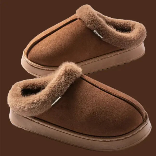 Women’s Winter Slippers Non-Slip Indoor House Shoes Plush Fleece Lined Warm Cotton Slippers with Soft Sole for Home