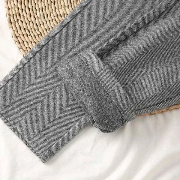 Women's Woolen Harem Pants - High Waisted Casual Pencil Trousers for Office & Autumn Winter - Himpall