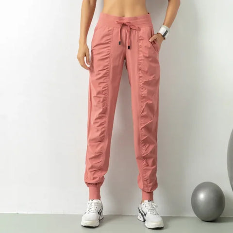 Women's Wrinkle Slimming Fitness Sports Pants - Loose Fit Quick-Drying Running & Harlan Leggings - Himpall