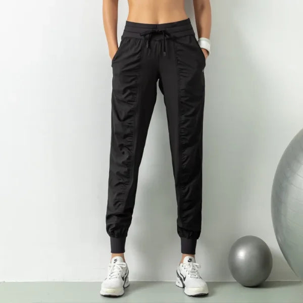 Women's Wrinkle Slimming Fitness Sports Pants - Loose Fit Quick-Drying Running & Harlan Leggings - Himpall