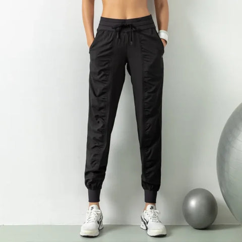 Women's Wrinkle Slimming Fitness Sports Pants - Loose Fit Quick-Drying Running & Harlan Leggings - Himpall