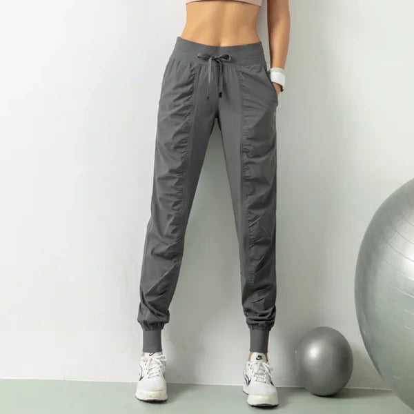 Women's Wrinkle Slimming Fitness Sports Pants - Loose Fit Quick-Drying Running & Harlan Leggings - Himpall