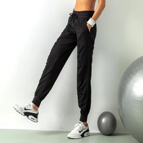 Women's Wrinkle Slimming Fitness Sports Pants - Loose Fit Quick-Drying Running & Harlan Leggings - Himpall