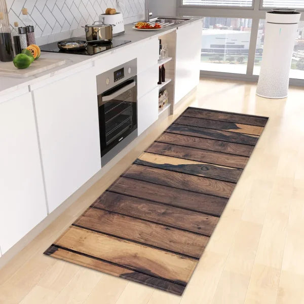 Wood Grain Kitchen Rug - Custom Anti-Slip Doormat for Bedroom & Living Room - SM2914-9 / 40cmx60cm