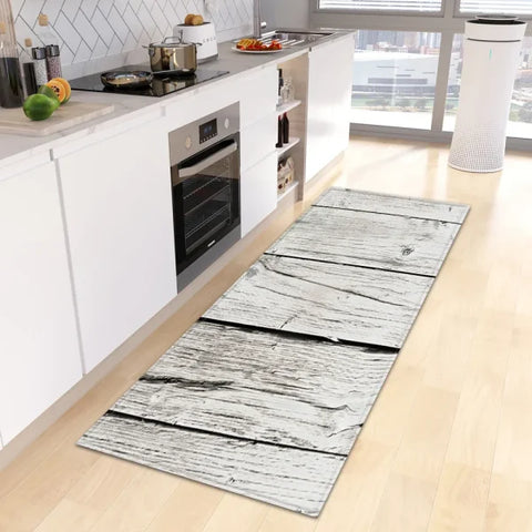 Wood Grain Kitchen Rug - Custom Anti-Slip Doormat for Bedroom & Living Room