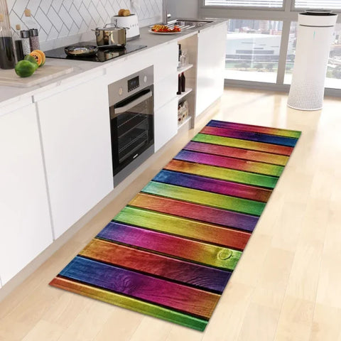 Wood Grain Kitchen Rug - Custom Anti-Slip Doormat for Bedroom & Living Room - SM2914-12 / 40cmx60cm