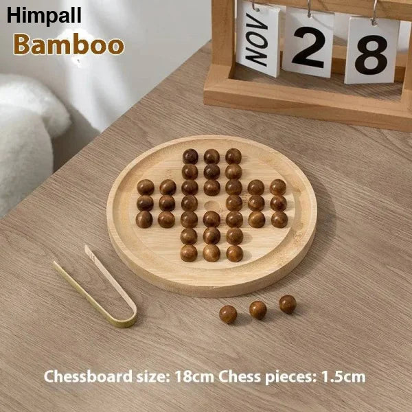 Wooden Toys for Kids - Educational Brain Teasers and Family Games - Bamboo Style Diameter 18CM