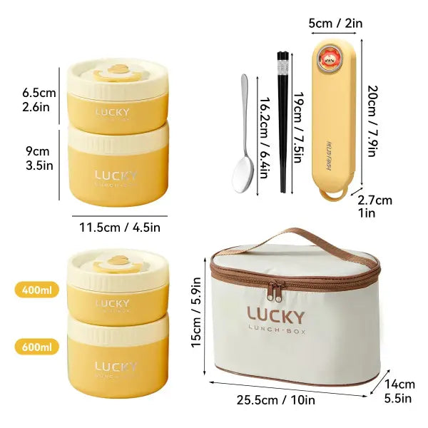 WORTHBUY Portable Sealed Thermal Lunch Box For Kids Stackable Microwave 304 Stainless Steel Bento Box Insulated Food