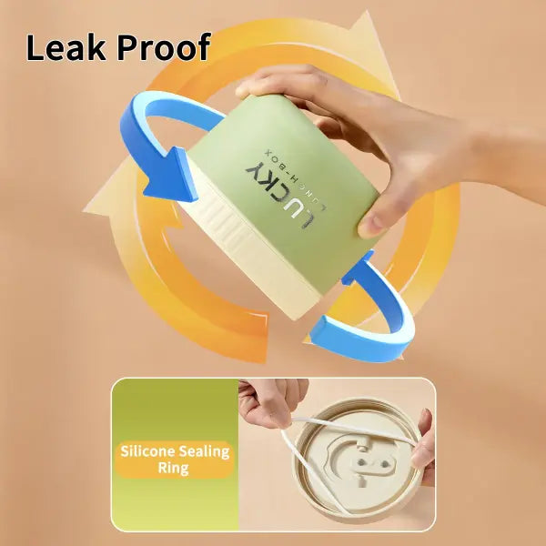 WORTHBUY Portable Sealed Thermal Lunch Box For Kids Stackable Microwave 304 Stainless Steel Bento Box Insulated Food