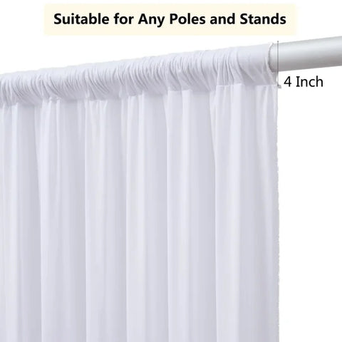 Wrinkle-Free White Satin Backdrop Curtains - Wedding & Party Decorations