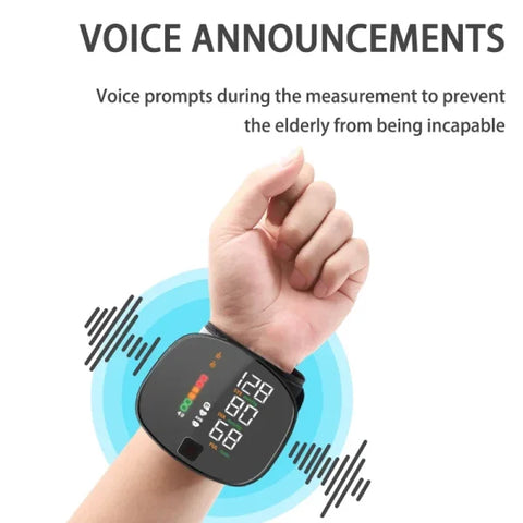 Wrist Blood Pressure Monitor - LED Display, Fast Measurement, USB Rechargeable Digital BP Tonometer - Himpall