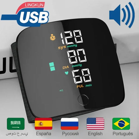 Wrist Blood Pressure Monitor - LED Display, Fast Measurement, USB Rechargeable Digital BP Tonometer - Himpall