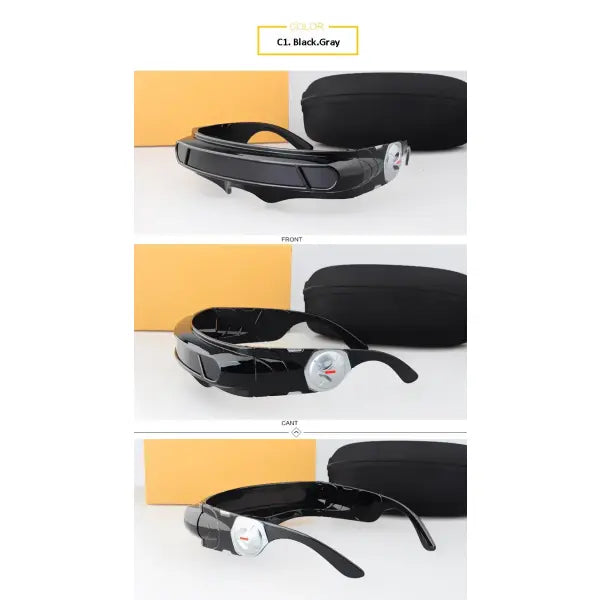 Cyclops cosplay polarized shield designer sunglasses for men and women - black / black