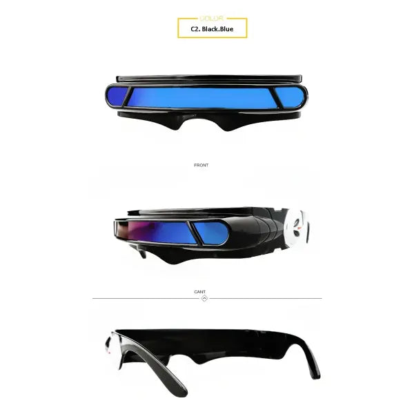 Cyclops cosplay polarized shield designer sunglasses for men and women - Blue / black