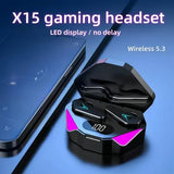 Wireless Bluetooth Headset LED Display Gamer Earbuds with Mic Wireless Headphones Noise Cancelling Bluetooth Earphones