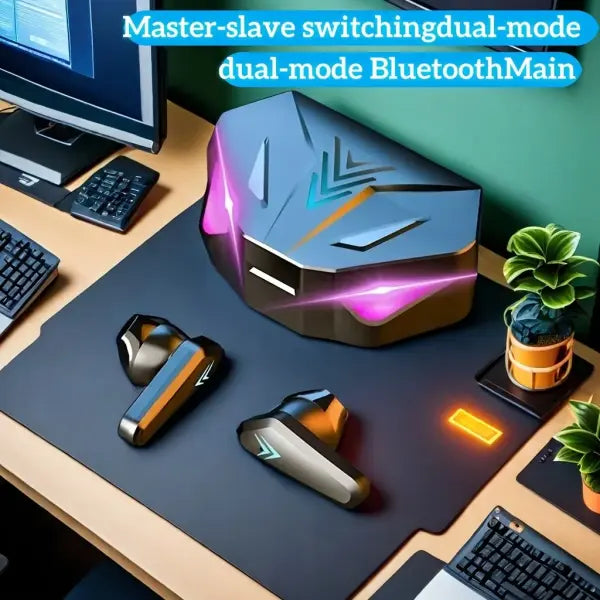 Wireless Bluetooth Headset LED Display Gamer Earbuds with Mic Wireless Headphones Noise Cancelling Bluetooth Earphones