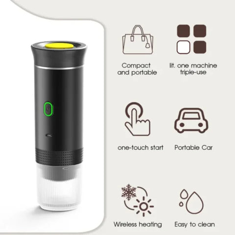 Xiaomi MIJIA Wireless Portable Espresso Coffee Maker – 3-in-1 Capsule & Powder Machine for Car, Home & Camping - Himpall