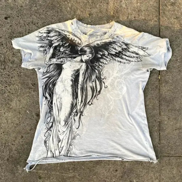 Y2K Affliction Style Long Sleeve T-Shirt - Gothic Graphic Oversized Streetwear for Men & Women - 13 / XXL