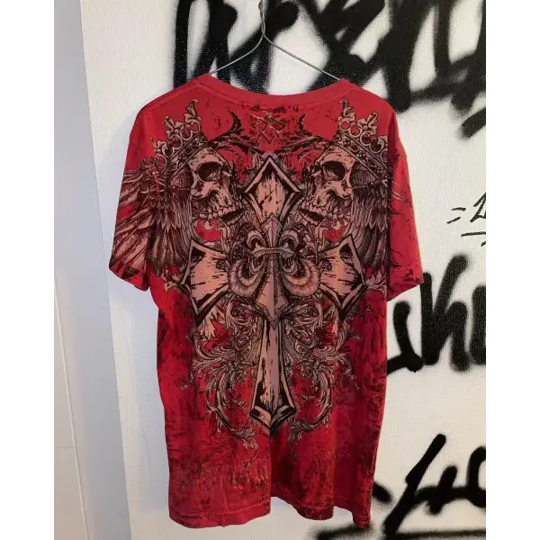 Y2K Affliction Style Long Sleeve T-Shirt - Gothic Graphic Oversized Streetwear for Men & Women - 18 / XXXL
