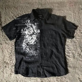 Y2K Black Affliction Retro T-Shirt - Harajuku Gothic Skull & Holy Writ Print Short Sleeve Tee - high quality1 / XXL
