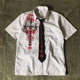Y2K Black Affliction Retro T-Shirt - Harajuku Gothic Skull & Holy Writ Print Short Sleeve Tee - high quality3 / 4XL