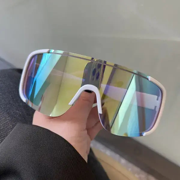 Y2K cycling sunglasses with windproof reflective lenses
