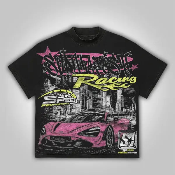 Y2k fast racing breathable machine wash sleeve cotton t-shirt - 1 / 4XL / CHINA