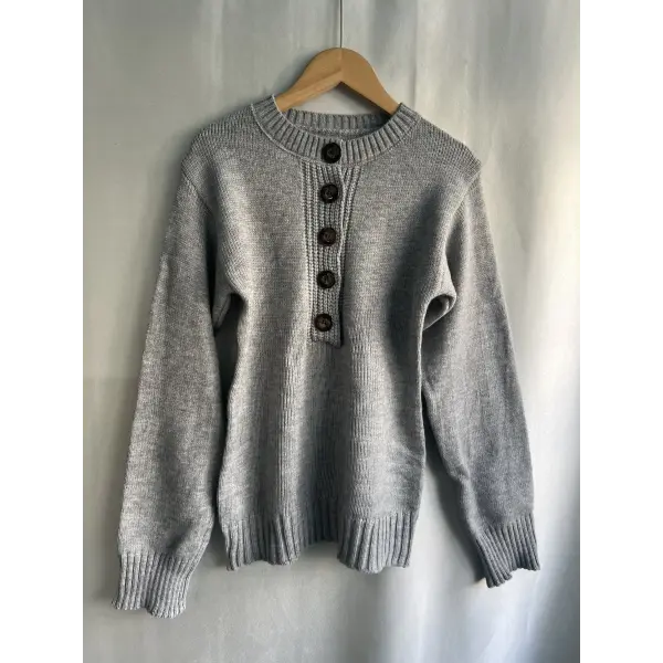 Y2K Gray V-Neck Sweater for Women – Autumn Winter Slim Fit Knitted Pullover