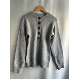 Y2K Gray V-Neck Sweater for Women – Autumn Winter Slim Fit Knitted Pullover