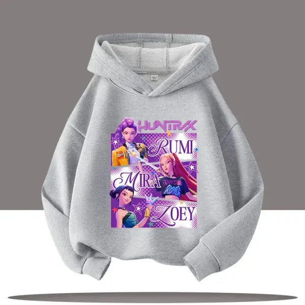 Y2K K-Pop Demon Hunters Hoodie – Teen Girls & Boys Autumn Casual Long Sleeve Hoody - 14 / 110