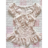 Y2K Pink Coquette Lace Baby Tee - Cute Maiden Sweet Harajuku Slim Top & Vintage Chic Shirt