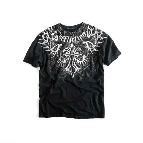 Y2K Retro Punk Hip Hop Printed T-shirt Oversized Type Fashion Top - DTKET39X3K4V / XS（old）