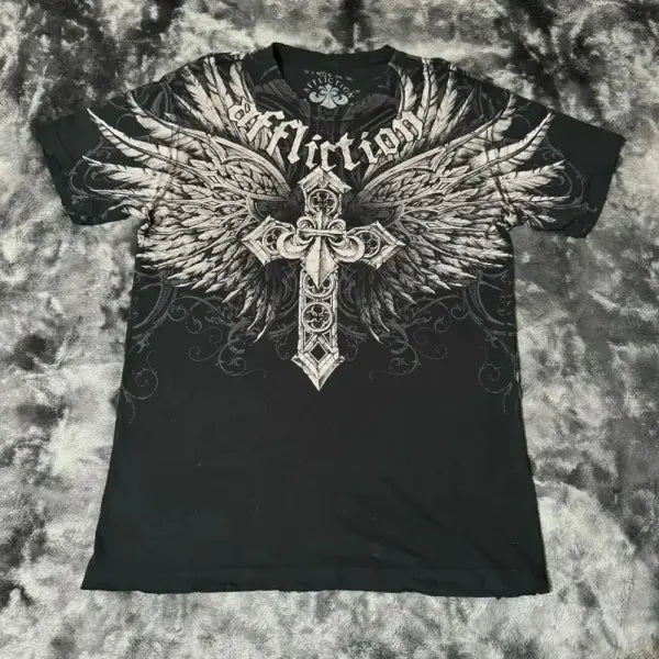 Y2K Retro Punk Hip Hop Printed T-shirt Oversized Type Fashion Top - DTKET39X3ESH / 6XL