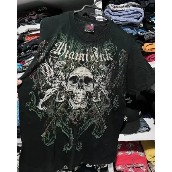 Y2K Retro Punk Hip Hop Printed T-shirt Oversized Type Fashion Top - DTKET39X32KF / 6XL