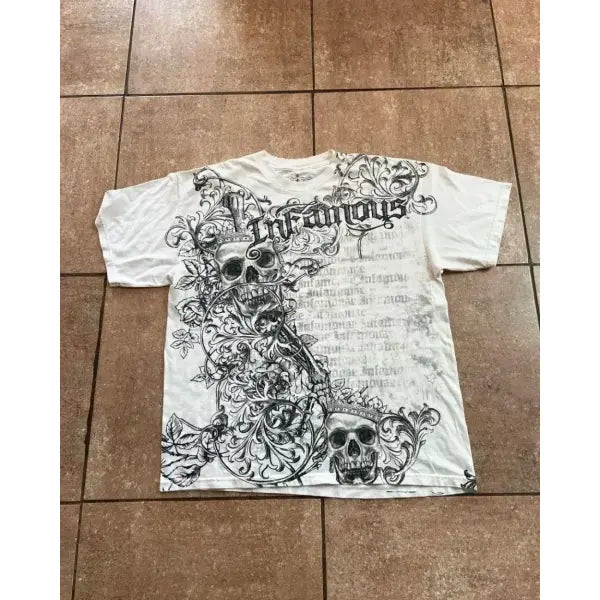 Y2K Retro Punk Hip Hop Printed T-shirt Oversized Type Fashion Top - DTKET39X3ZUB / 2XL