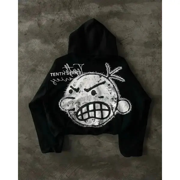 Women’s Y2K Skull Embroidered Zip Hoodie – Harajuku Gothic Slim Fit Graphic Hooded Jacket - 2 / L