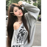 Women’s Y2K Oversized Long Sleeve T-Shirt - Sexy Print Streetwear Top & Korean Fashion Tee
