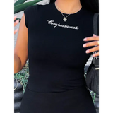 Y2k Streetwear Crop Tops Letter Print Black Tees Short Sleeve Graphics T Shirt Womens 2023