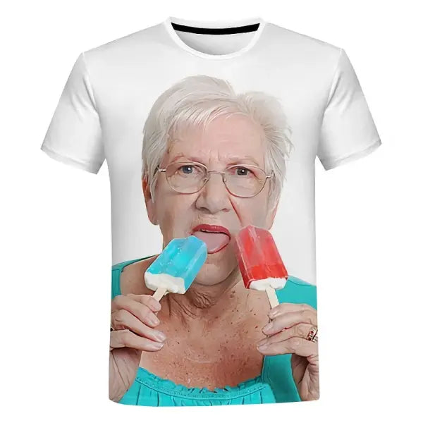 Popsicle 3d print fashion senior women knit fabric type t-shirt - YP015 / M