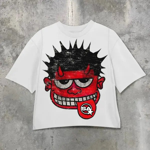 Y2K Vintage Clothing Retro Classic Graphic Printed Loose Short Sleeve Harajuku Gothic Casual Oversized Cotton T Shirt