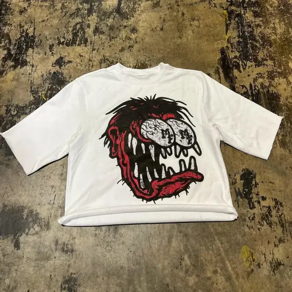 Y2K Vintage Clothing Retro Classic Graphic Printed Loose Short Sleeve Harajuku Gothic Casual Oversized Cotton T Shirt