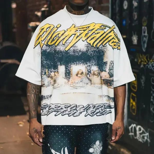 Y2K Vintage Clothing Retro Classic Graphic Printed Loose Short Sleeve Harajuku Gothic Casual Oversized Cotton T Shirt