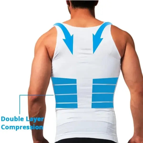 YBFDO Men Body Shaper Slimming Compression Vest Undershirt Seamless Waist Trainer Tank Top Belly Control Weight Loss