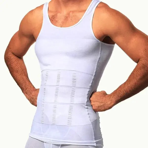 YBFDO Men Body Shaper Slimming Compression Vest Undershirt Seamless Waist Trainer Tank Top Belly Control Weight Loss