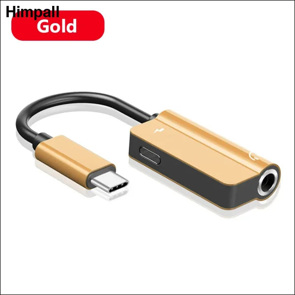 YCDC 2-in-1 USB-C to 3.5mm Headphone Splitter Adapter for Android - 2 in 1 Gold 1 / United States