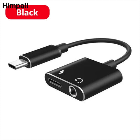 YCDC 2-in-1 USB-C to 3.5mm Headphone Splitter Adapter for Android - 2 in 1 Black 1 / United States